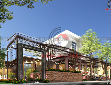Mẫu thiết kế quán cafe sân vườn đẹp thoáng mát tại Long Thành