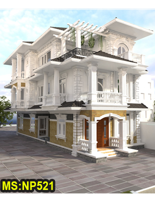 Mẫu thiết kế nhà ở 3 tầng 2 mặt tiền 5x20m đẹp tại Tp. Biên Hòa