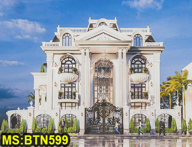 Mẫu thiết kế biệt thự tân cổ điển 3 tầng mái mansard đẹp tại Biên Hòa