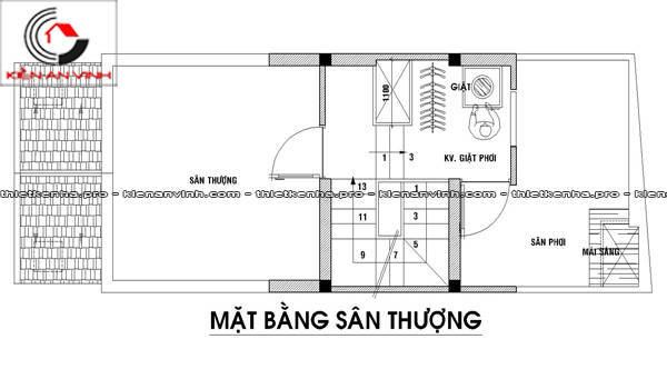 Mẫu thiết kế nhà phố 1 trệt 2 lầu