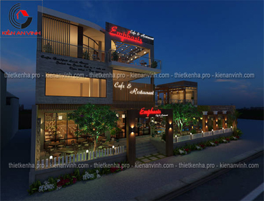 Mẫu thiết kế quán cafe kết hợp nhà hàng tại Thái Nguyên