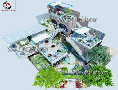 Thiết kế quán cafe sân vườn tỉnh Bạc Liêu