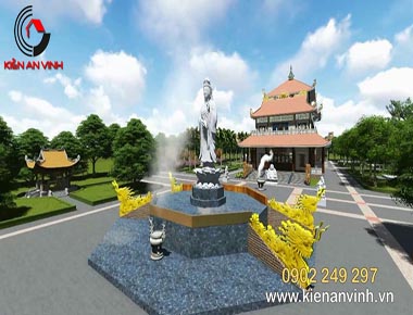 Mẫu thiết kế chùa Khai Long Tự tại Cà Mau