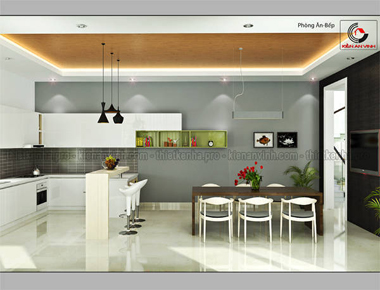 Mẫu thiết kế nội thất phòng bếp ăn đẹp 2015