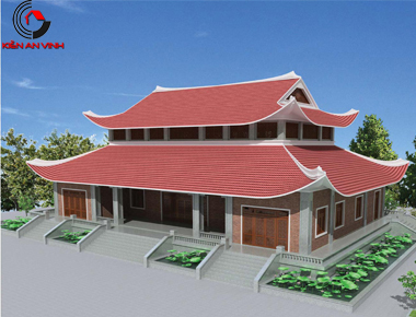Mẫu thiết kế chùa chiền sân vườn đẹp tại Tây Ninh