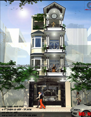 Mẫu thiết kế nhà phố 3 tầng theo phong cách cổ điển tại Gò Vấp MS: NP05