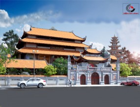 Mẫu thiết kế chùa tháp phong cách kiến trúc truyền thống đẹp