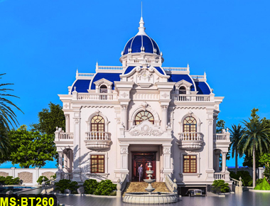 Thiết kế biệt thự lâu đài 3 tầng cổ điển kiểu Pháp đẹp tại Đồng Nai