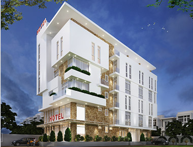Mẫu thiết kế khách sạn 6 tầng đẹp hiện đại tại tỉnh Trà Vinh