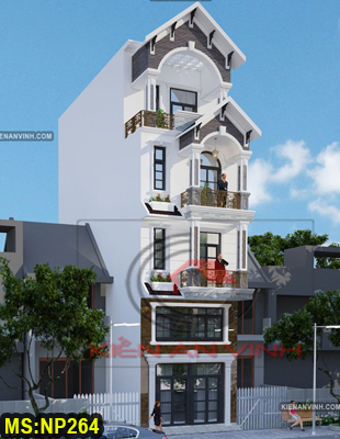 Mẫu nhà đẹp 3 tầng 1 lửng kiểu mái thái đẹp diện tích 4x15 ở Tân Bình
