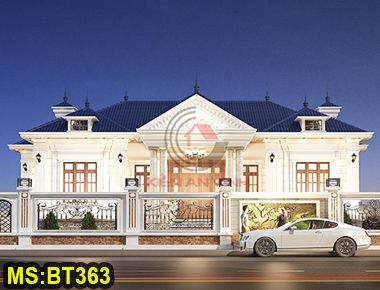 Thiết kế biệt thự tân cổ điển 1 tầng đẹp sang trọng tại Bình Phước