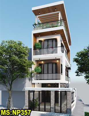Thiết kế nhà 3 tầng 1 tum, 2 mặt tiền hiện đại đẹp ở Tp.Biên Hòa