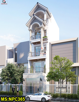 Mẫu thiết kế nhà phố mái thái 4 tầng 1 tum đẹp tại Quận Bình Tân