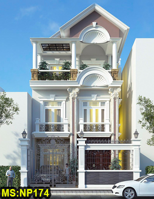Mẫu nhà phố tân cổ điển 3 tầng mái thái đẹp tại Tp. Biên Hòa