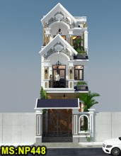 Bản vẽ thiết kế nhà 3 tầng 5x15m kiểu mái thái tại Cần Giuộc