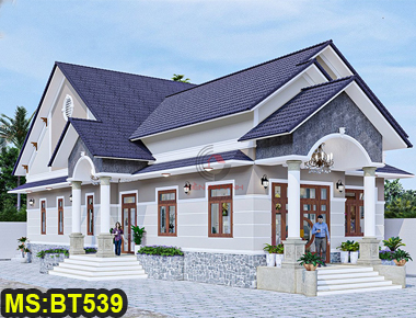 Mẫu biệt thự mái thái 1 tầng đẹp hiện đại tại tỉnh Quảng Nam