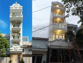 Thiết kế xây nhà ống tân cổ điển 5 tầng đẹp tại Tp. Thuận An
