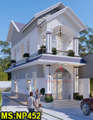 Mẫu thiết kế nhà 2 tầng hiện tại kiểu mái thái đẹp ở Biên Hòa