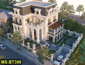 Mẫu thiết kế biệt thự tân cổ điển 3 tầng mái Mansard đẹp tại Thuận An