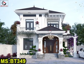 Mẫu thiết kế biệt thự tân cổ điển 2 tầng mái nhật đẹp tại tỉnh Bình Phước