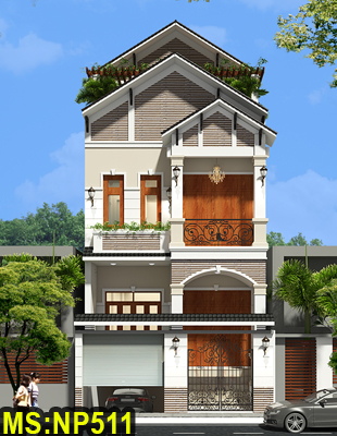 Mẫu thiết kế nhà phố mái thái 3 tầng 7x25m đẹp tại Long Thành