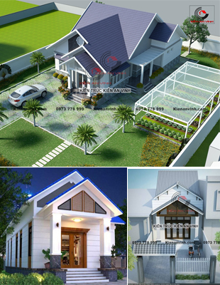 Mẫu thiết kế nhà cấp 4 mái thái 3 phòng…