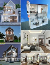 19+ mẫu thiết kế nhà 2 tầng 3 phòng ngủ 60m2 đẹp tiện nghi