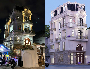 Thi công nhà 4 tầng 2 mặt tiền mái Mansard…