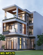 Mẫu nhà ống hiện đại 2 tầng 1 tum 5,5x23m có 3 phòng ngủ ở Bình Thạnh
