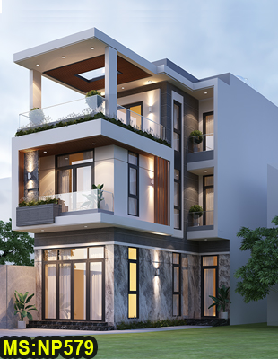 Mẫu nhà ống hiện đại 2 tầng 1 tum 5,5x23m…