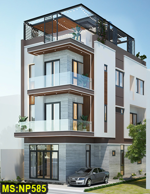 Mẫu thiết kế nhà 3 tầng 1 tum 6x13m có Gara…