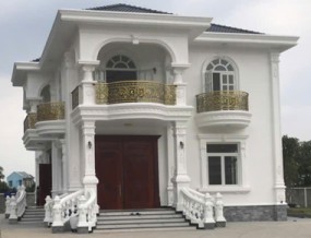 Thi công biệt thự mái nhật 2 tầng tân cổ điển có 5 phòng ngủ ở Tiền Giang