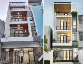 Thi công nhà ống hiện đại 3 tầng 1 tum 5x15 có thang máy và 6 phòng ngủ ở Vườn Lài, Quận 12
