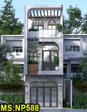 Mẫu nhà ống hiện đại 3 tầng 4x16m có giếng trời và 3 phòng ngủ ở Quận 12