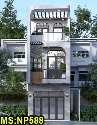 Mẫu nhà ống hiện đại 3 tầng 4x16m có giếng trời và 3 phòng ngủ ở Quận 12
