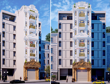 Mẫu thiết kế khách sạn tân cổ điển 7 tầng 1 tum 7x20m vẽ đẹp vượt thời gian ở Phan Thiết