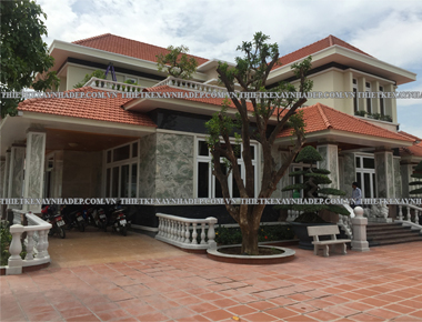 Thi công biệt thự 2 tầng mái nhật 24x20m có sân vườn mát mẻ & Nhà chòi vườn ở Châu Pha