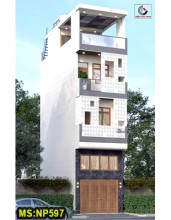 Mẫu thiết kế nhà ống hiện đại 3 tầng 1 lửng 1 tum 4x10m có thang máy & Gara ô tô trong nhà tại Bình Thạnh