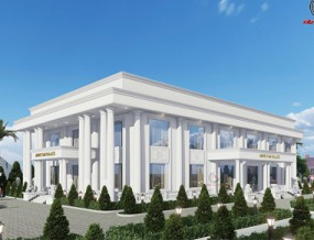 Mẫu thiết kế nhà hàng tiệc cưới 2 tầng tân cổ điển kiến trúc châu âu ở Trà Vinh