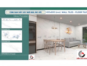 Mẫu gạch ốp lát, ốp tường 40x80cm tông màu và vân gạch đa dạng
